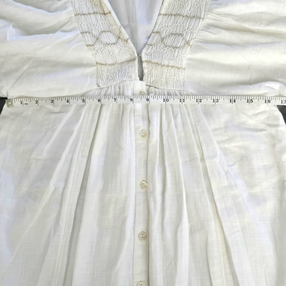 Free People Samantha Shirtdress in Ivory Combo Size XS - Picture 9 of 15